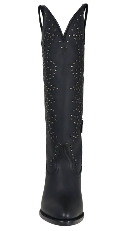 Silverton Taylor All Leather Snip Toe Knee High Boots (Black)