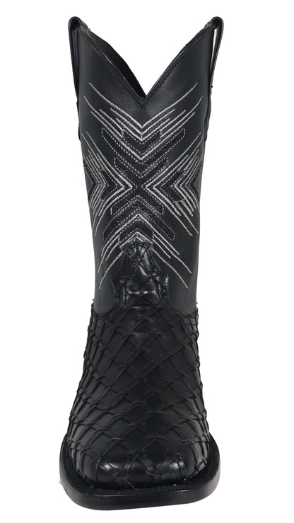 Silverton Tucxon All Leather Wide Square Toe Boots (Black/Black)