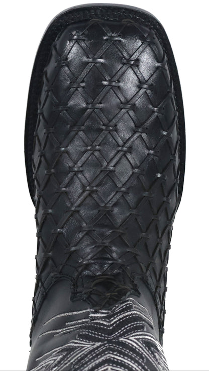 Silverton Tucxon All Leather Wide Square Toe Boots (Black/Black)