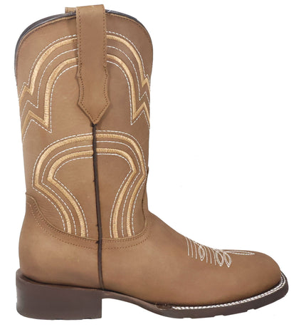 Silverton Weston All Leather Wide Square Toe Boots (Tobacco)