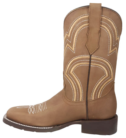 Silverton Weston All Leather Wide Square Toe Boots (Tobacco)