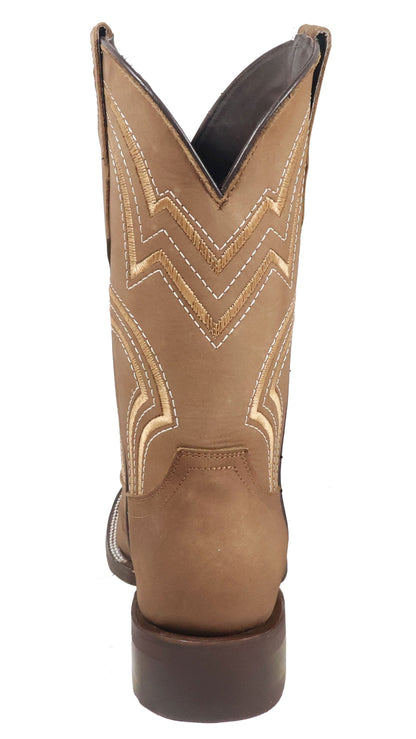 Silverton Weston All Leather Wide Square Toe Boots (Tobacco)