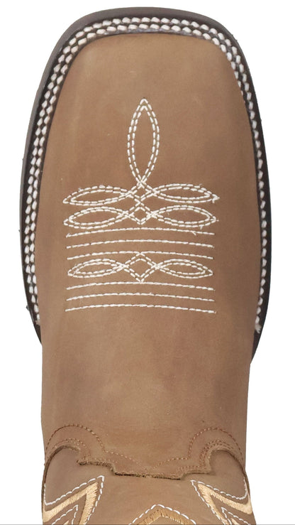 Silverton Weston All Leather Wide Square Toe Boots (Tobacco)