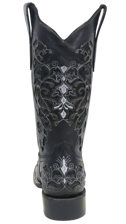 Silverton Grace All Leather Wide Square Toe Boots (Black)