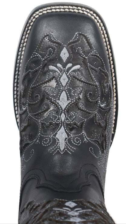 Silverton Grace All Leather Wide Square Toe Boots (Black)