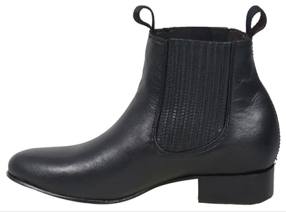 Silverton Napa All Leather Round Toe Short Boots (Black)