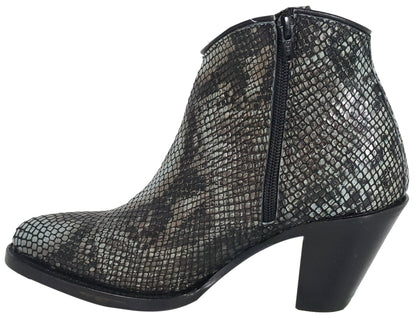 Silverton Sandra All Leather Snip Toe Short Boots (Gray)
