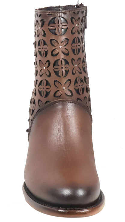 Silverton Reese All Leather Round Toe Short Boots (Brown)