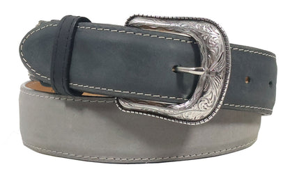 Silverton Arrow All Leather Western Belt (Black/Gray)