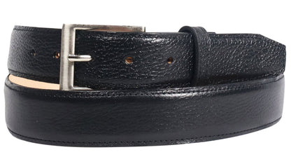 Silverton Clay All Leather Dress Belt (Black)