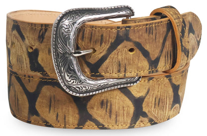 Silverton Pirarucu Mate Print All Leather Western Belt (Honey)
