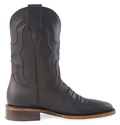 Silverton Edison All Leather Wide Square Toe Boots (Brown)