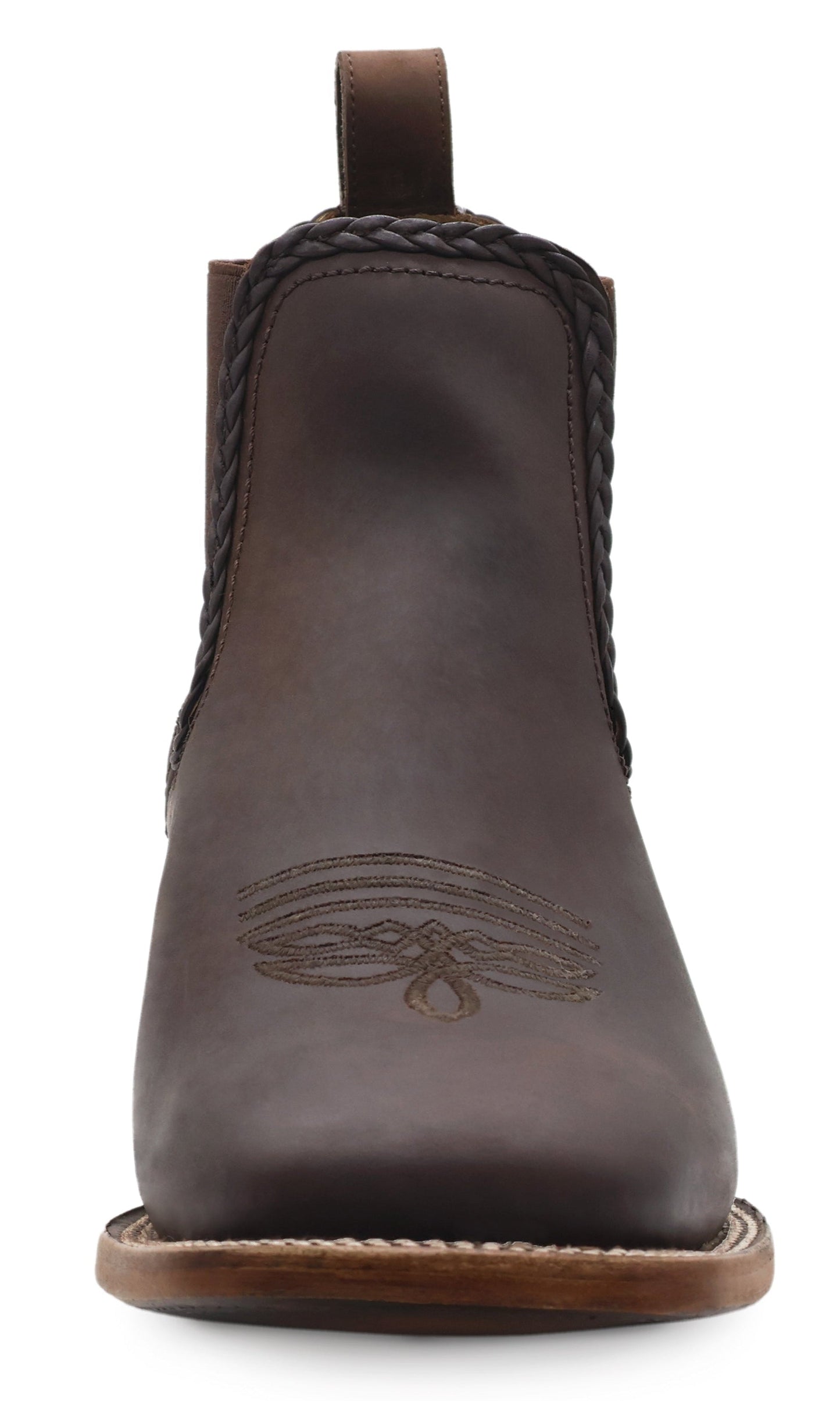 Silverton Ellie All Leather Wide Square Toe Short Boots (Brown)