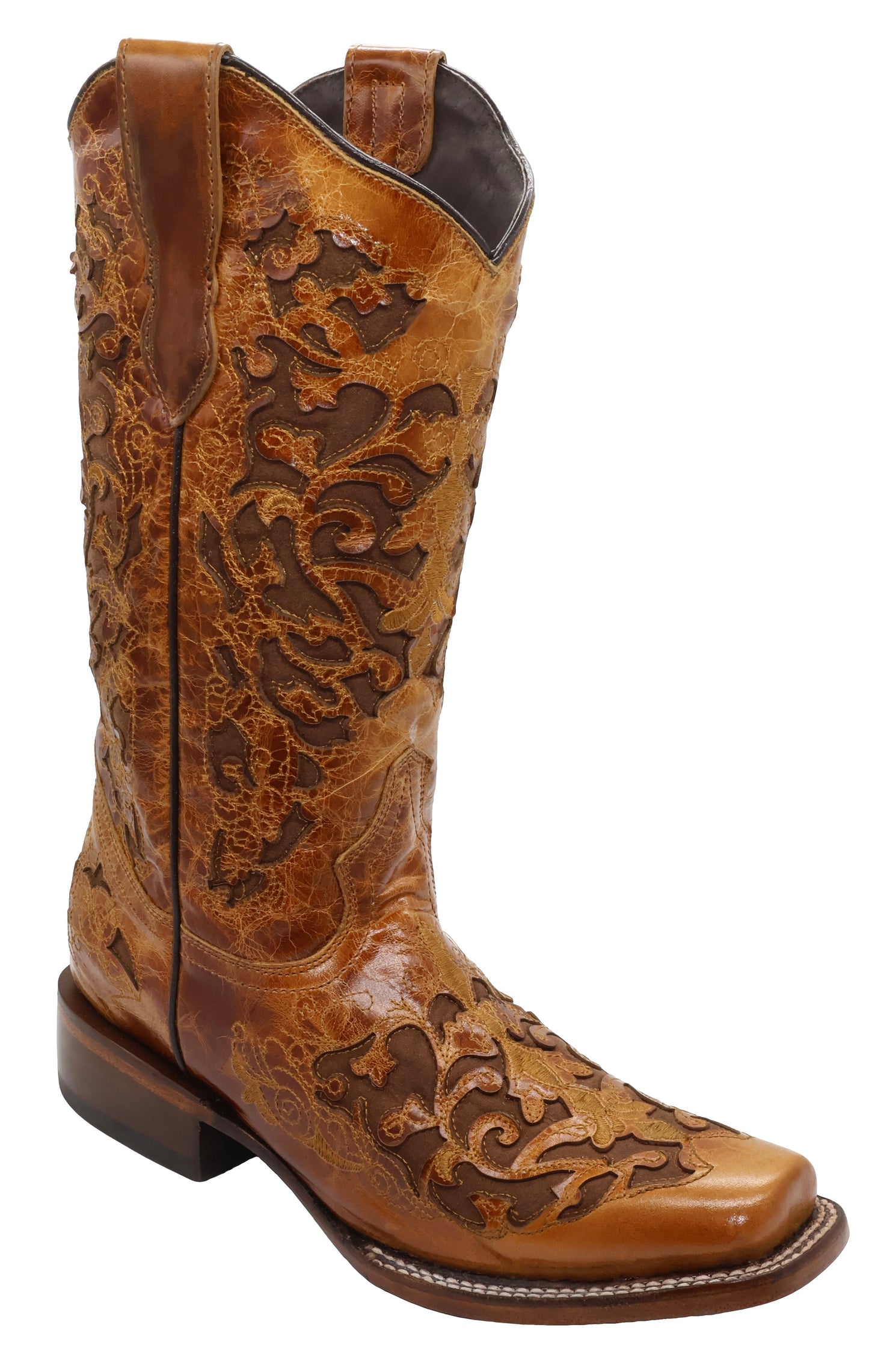 Silverton Grace All Leather Square Toe Boots (Cognac)