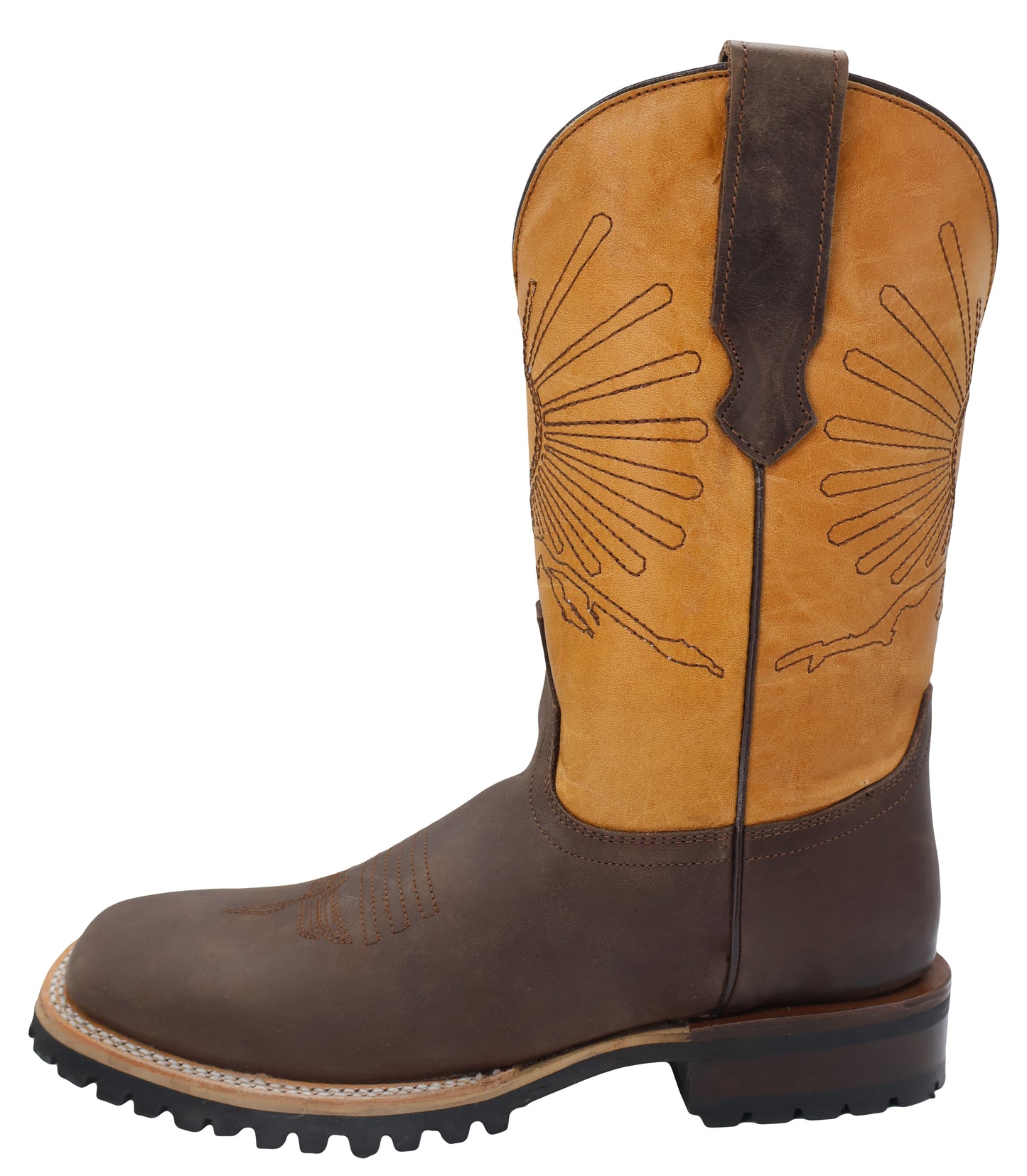 Silverton Mount Rainier Genuine Leather Wide Square Toe Boots (Brown)