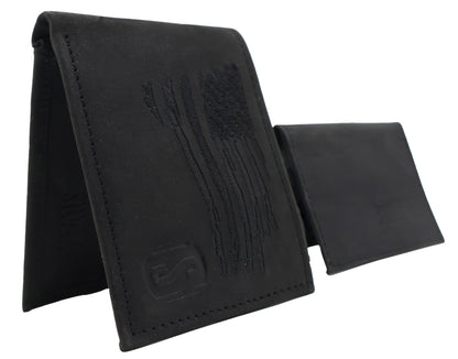 Silverton All Leather Patriot Bi-Fold Wallet (Black)