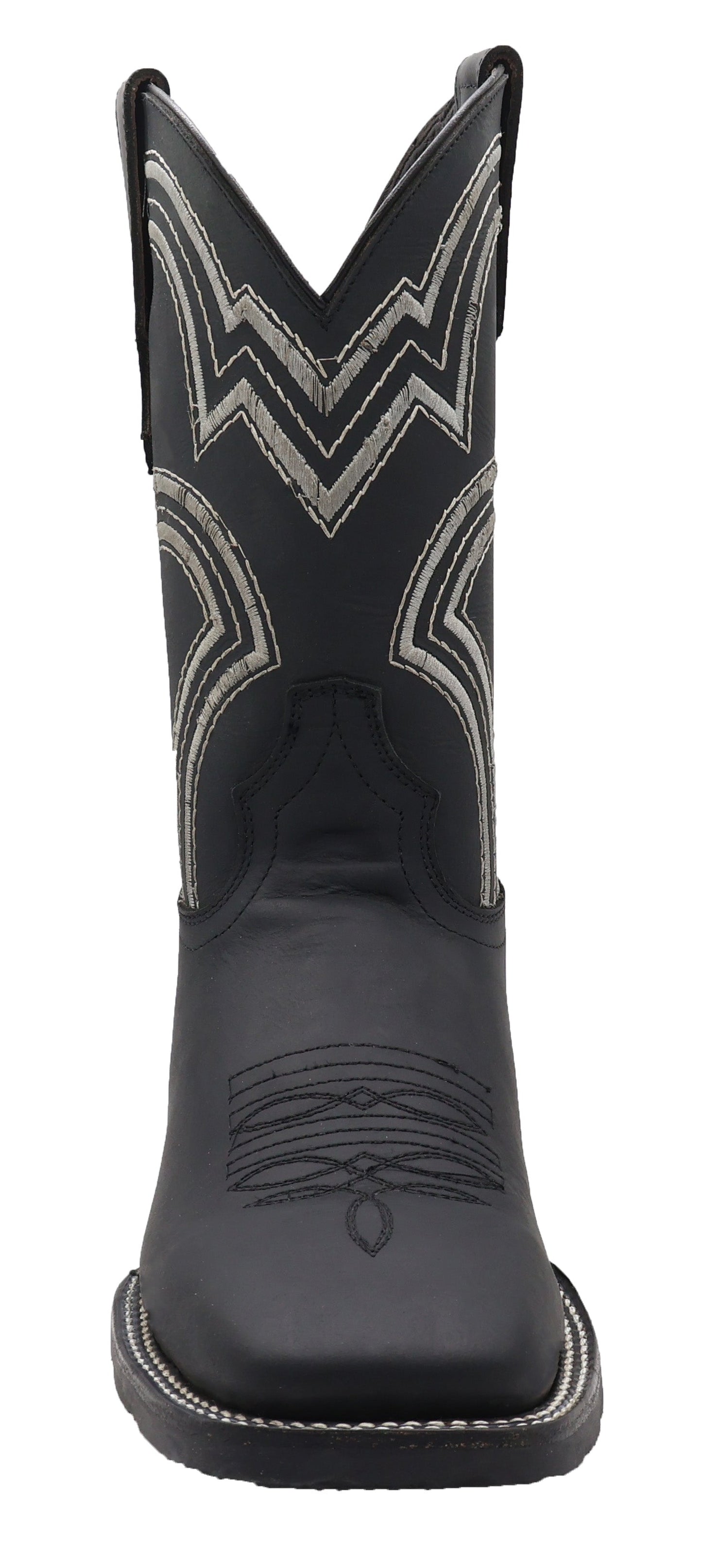 Silverton Weston All Leather Wide Square Toe Boot (Black)