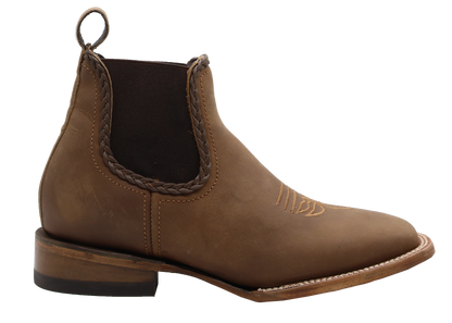 Silverton Ellie All Leather Wide Square Toe Short Boots (Tobacco)