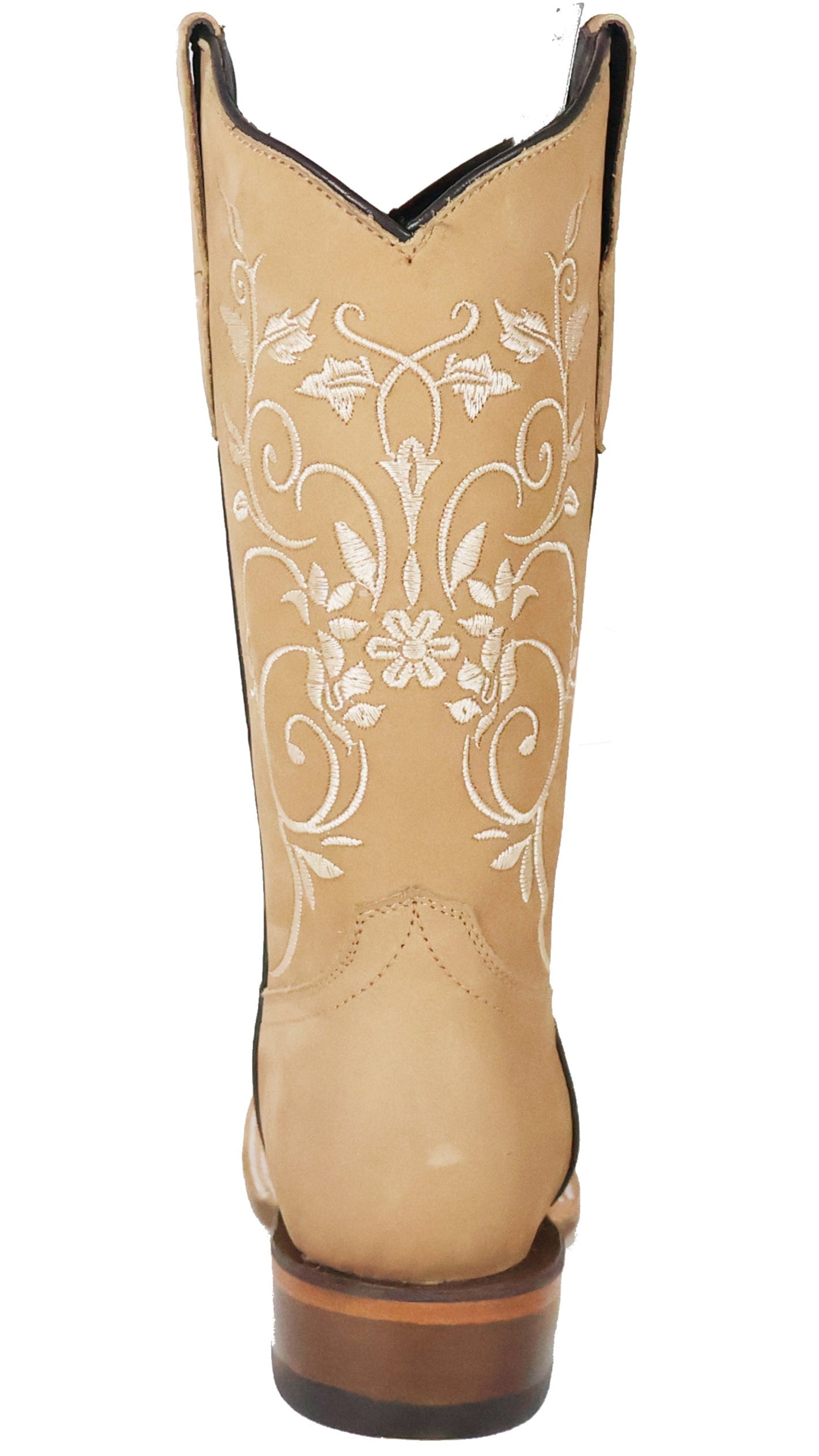 Silverton Jennifer All Leather Wide Square Toe Boots (Beige)
