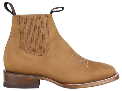 Silverton Jenny All Leather Wide Square Toe Short Boots (Tobacco)