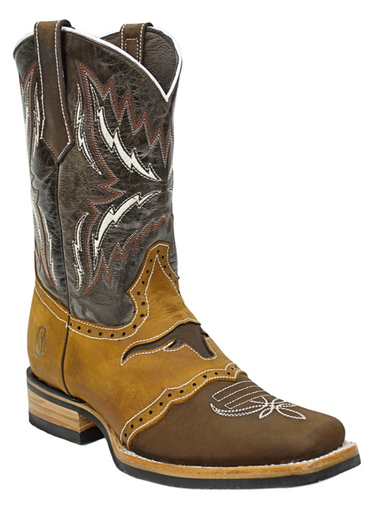 Silverton Longhorn All Leather Square-Toe Boots (Brown)