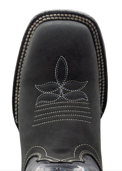 Silverton Mary All Leather Wide Square Toe Boots (Black)