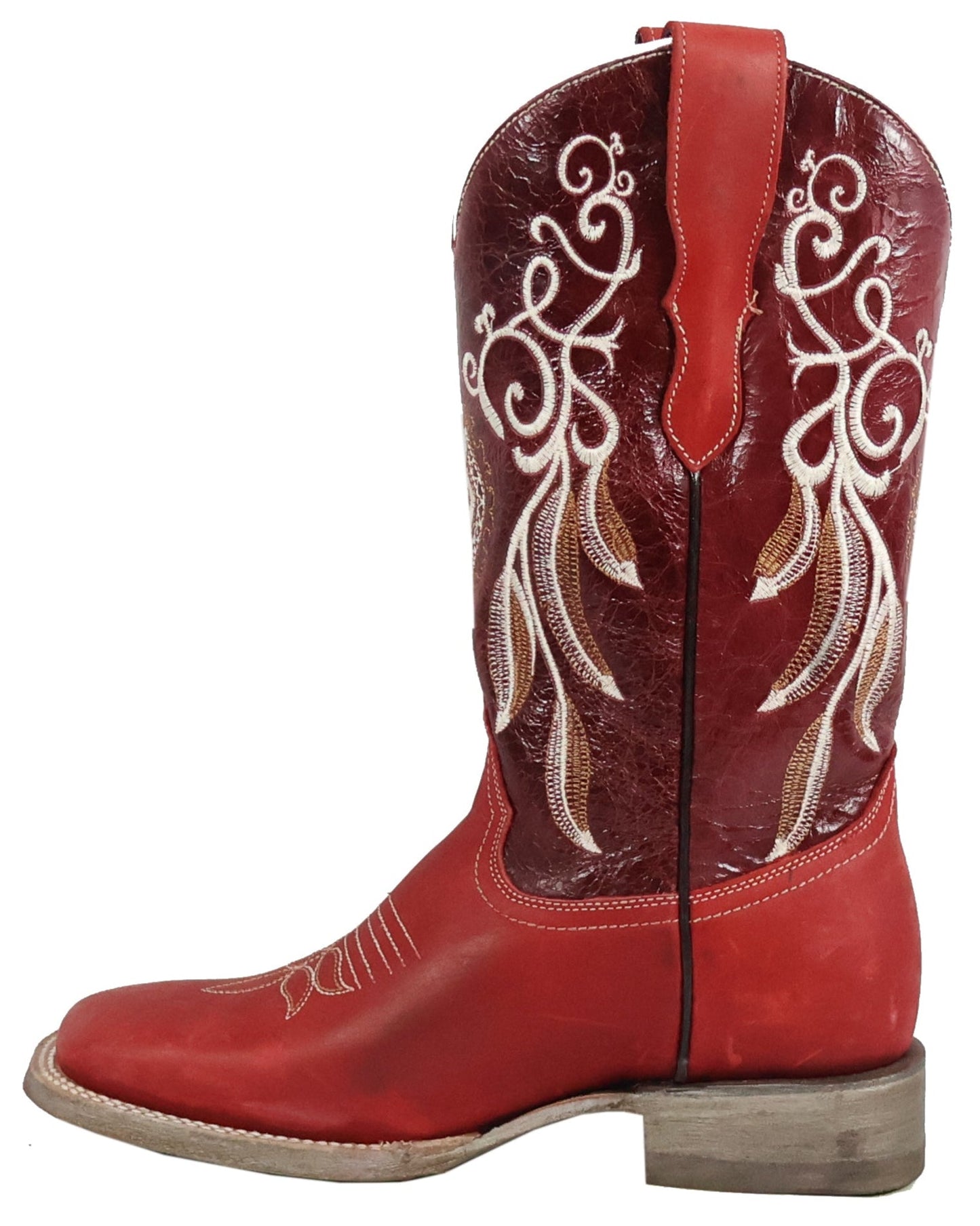 Silverton Mary All Leather Wide Square Toe Boots (Red)