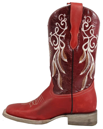 Silverton Mary All Leather Wide Square Toe Boots (Red)