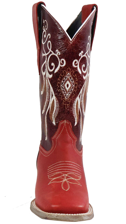 Silverton Mary All Leather Wide Square Toe Boots (Red)
