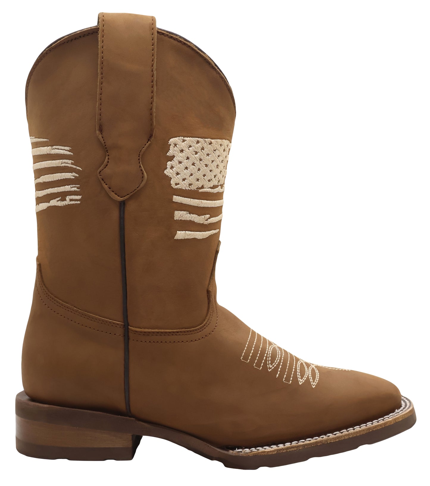 Silverton Patriot Lady All Leather Wide Square Toe Boots (Tobacco)