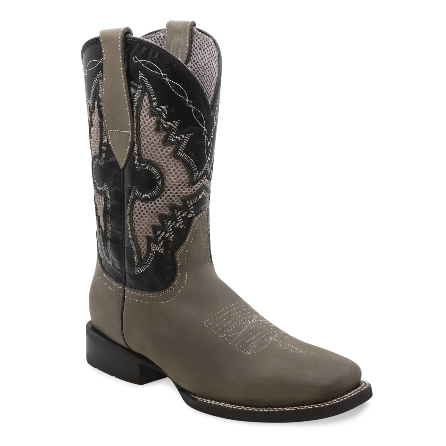 Silverton Phoenix Genuine Leather Wide Square Toe Boots (Gray)