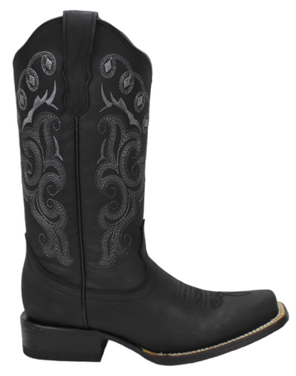 Silverton Sara All Leather Square Toe Boots (Black)