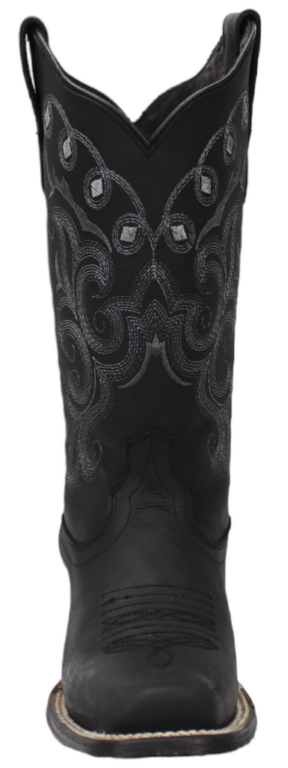 Silverton Sara All Leather Square Toe Boots (Black)