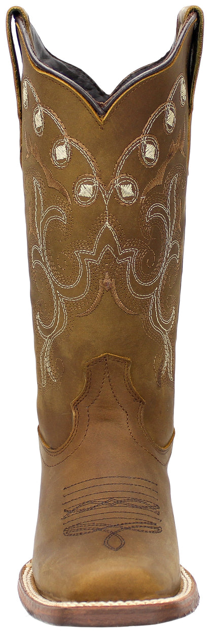 Silverton Sara All Leather Square Toe Boots (Tobacco)