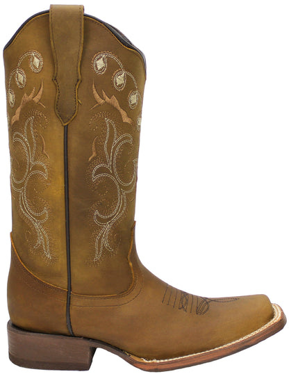 Silverton Sara All Leather Square Toe Boots (Tobacco)
