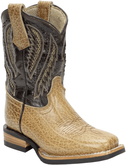 Silverton Kids Alamo All Leather Square Toe Boots (Tan)