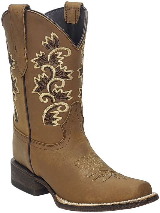 Silverton Amanda All Leather Square Toe Boots (Tobacco)