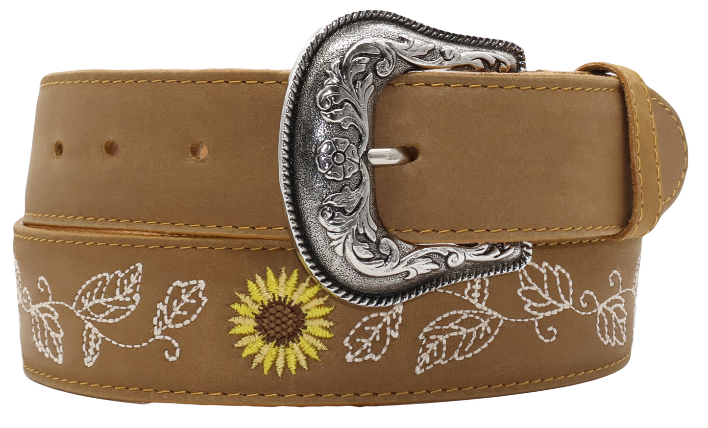 Silverton Sunflower All Leather Western Belt (Honey)