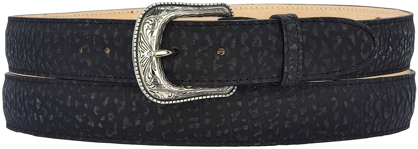 Silverton Bull Neck All Leather Western Belt (Black)