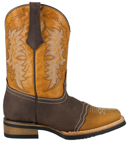 Silverton Carson Genuine Leather Square Toe Boots (Honey)