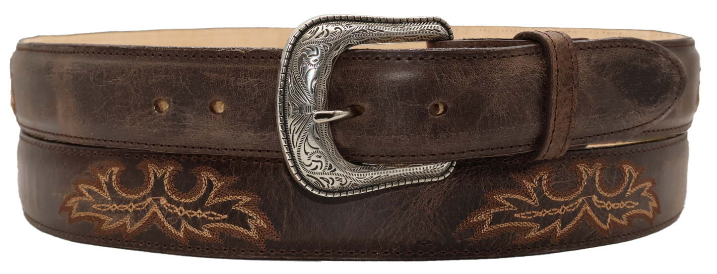 Silverton Charlie All Leather Western Belt (Brown)