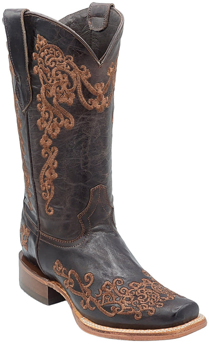 Silverton Diana All Leather Square Toe Boots (Chocolate)