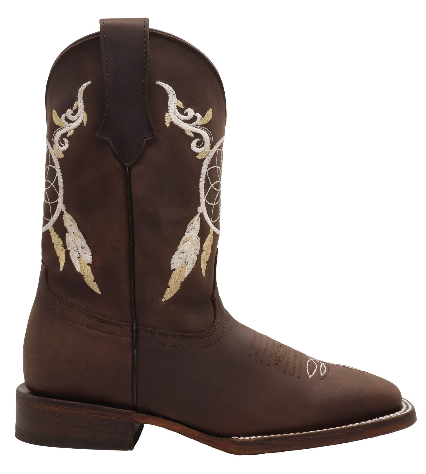 Silverton Dreamcatcher All Leather Wide Square Toe Boots (Brown)