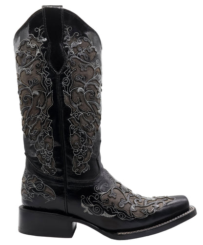 Silverton Grace All Leather Square Toe Boots (Black)