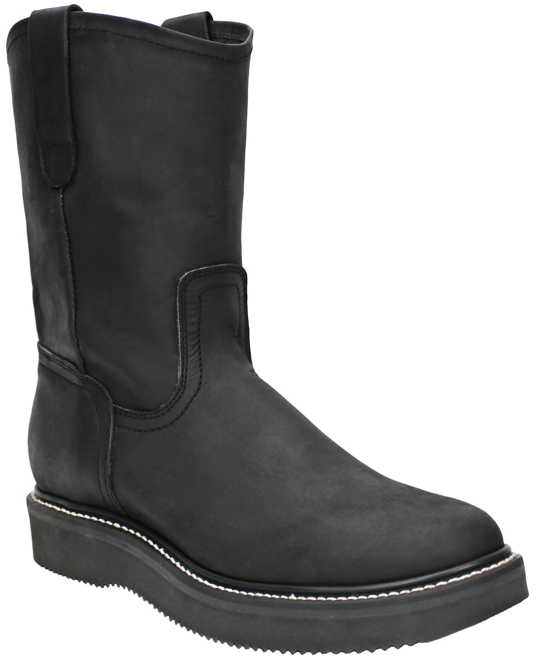 Silverton Greenfield All Leather Round Toe Work Boots (Black)