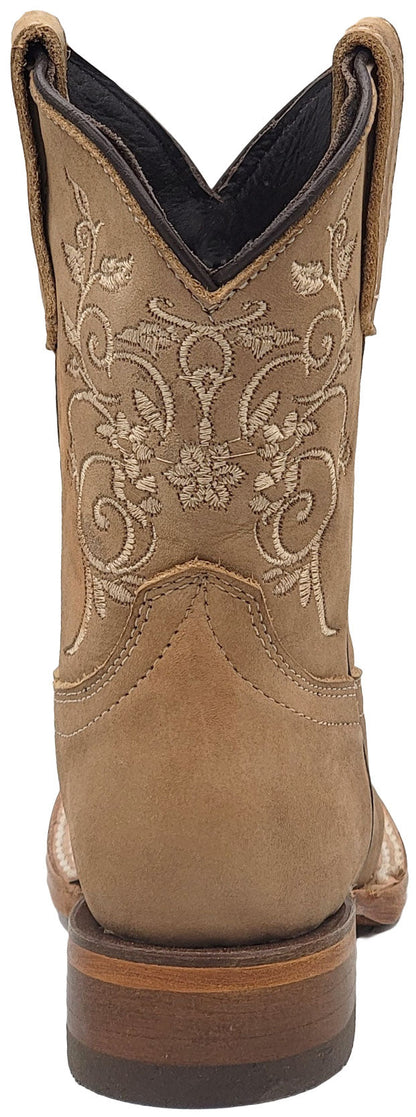 Silverton Kids Jennifer All Leather Square Toe Boots (Beige)