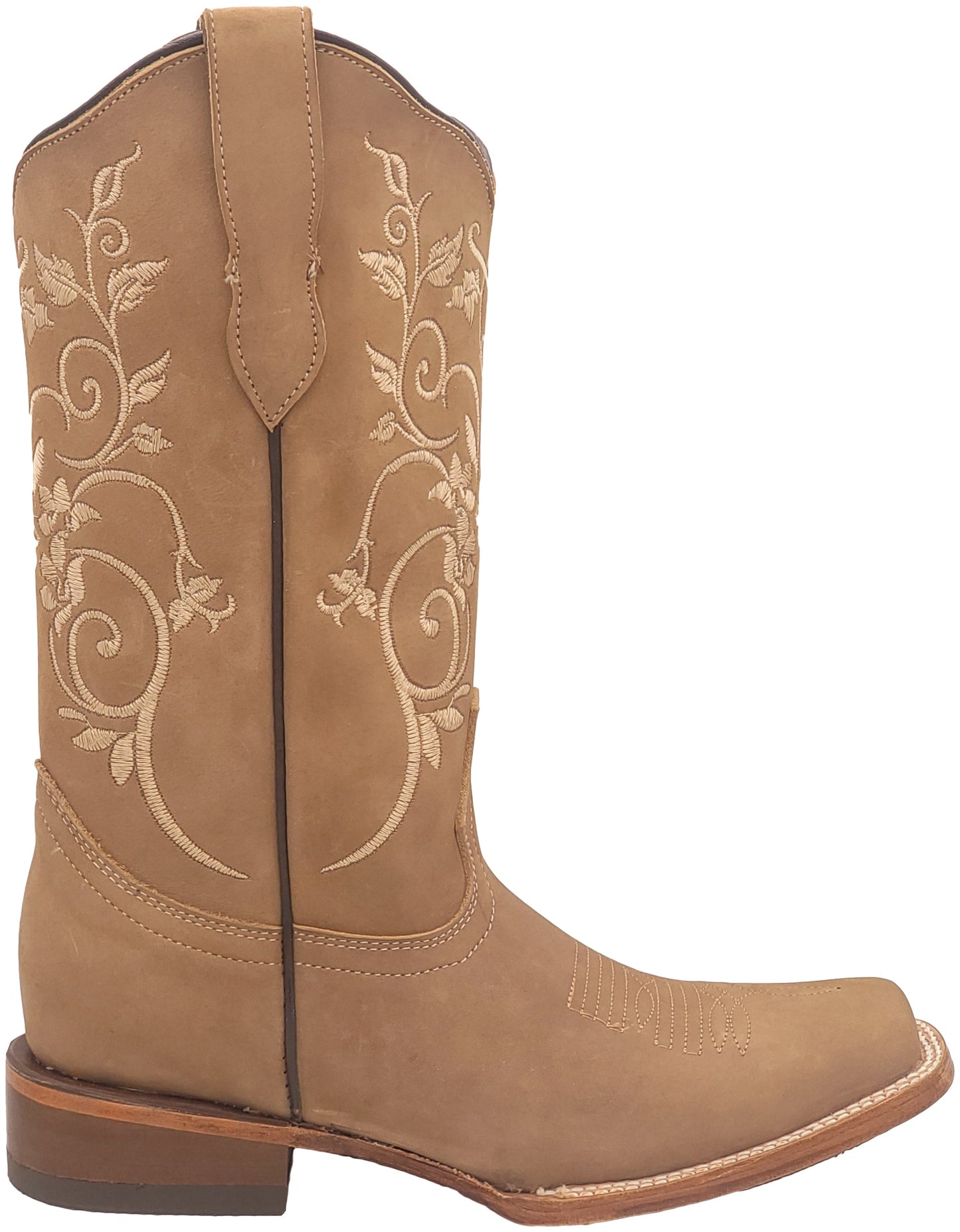 Silverton Jennifer All Leather Square Toe Boots (Beige)