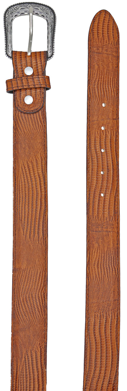 Silverton Lizard Print All Leather Western Belt (Honey)