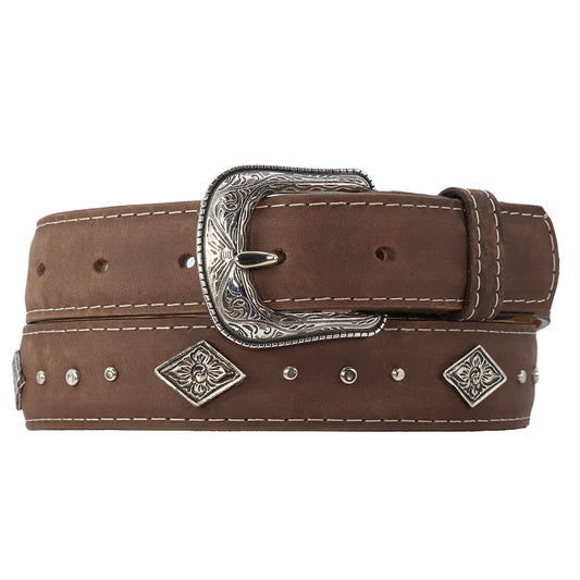 Silverton West Concho 5C All Leather Western Belt (Brown)