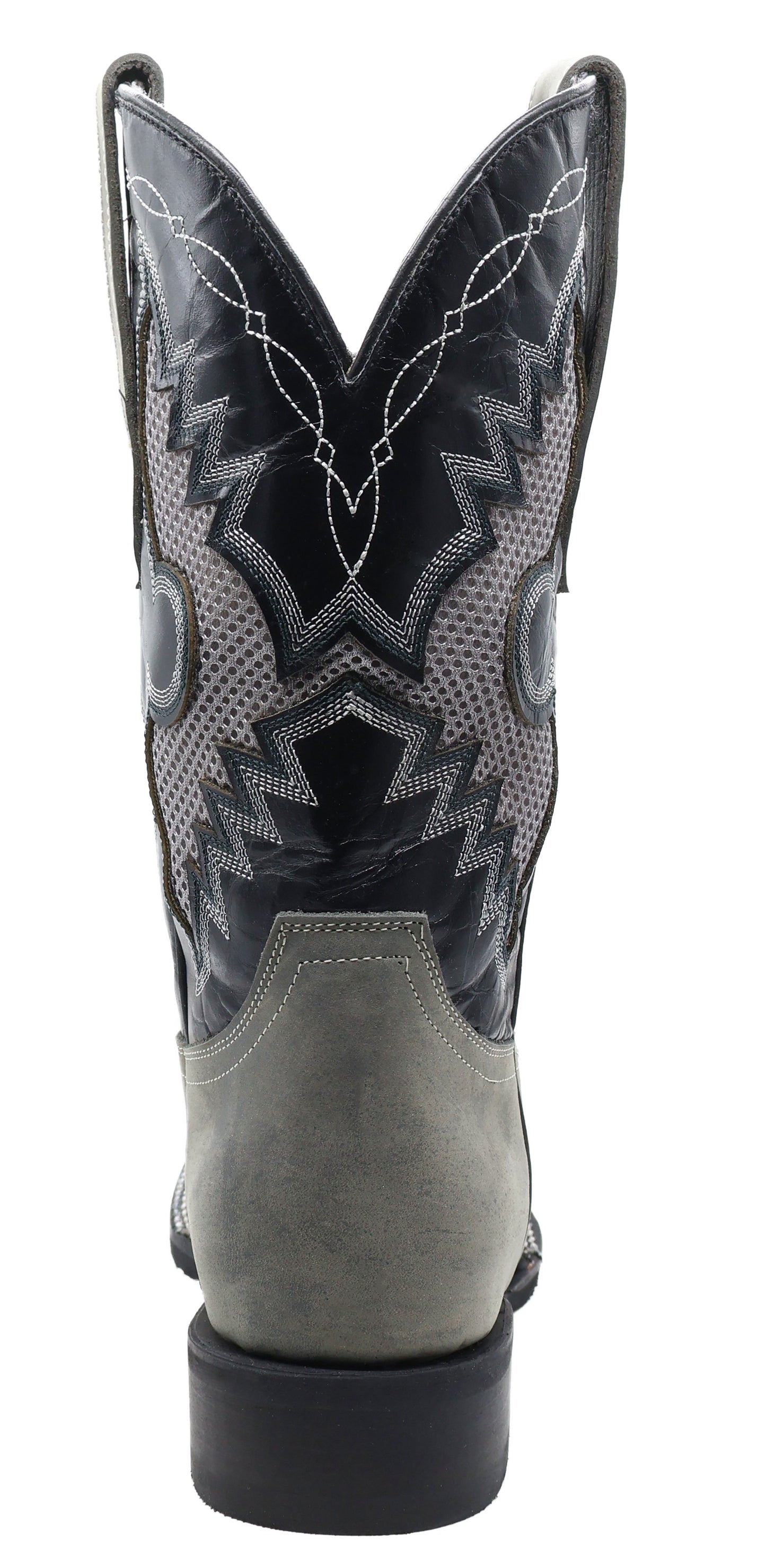 Silverton Phoenix Genuine Leather Wide Square Toe Boots (Gray)